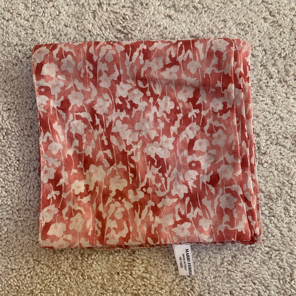 Mario Ferre Pink Floral Scarf